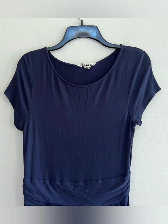 Boden Amelie Jersey Cap Sleeve Jersey Swingy Pockets Dress in Navy Blue, size 6R - Picture 4 of 11